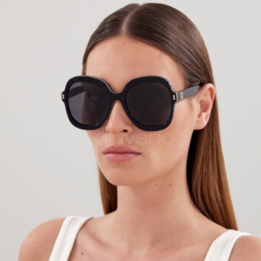 NEW GUCCI GG1240S 001 BLACK WOMEN OVERSIZED SUNGLASSES GUCCI - Picture 10 of 15